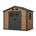 Abri de jardin en bois et métal 230x220x252cm brun/noir