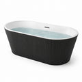 Baignoire îlot ovale 170 cm acrylique noir et blanc