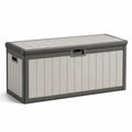 Coffre de rangement extérieur en plastique 120x45x60 cm beige/gris