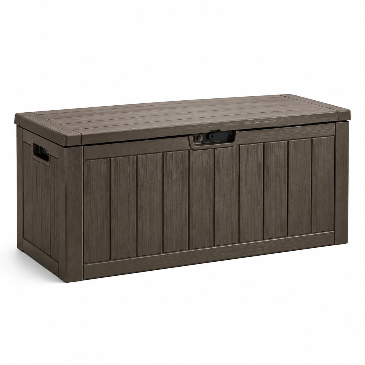 Coffre de rangement en plastique marron 117cm x 45cm x 57cm