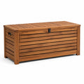 Coffre de rangement en bois d'acacia pour extérieur