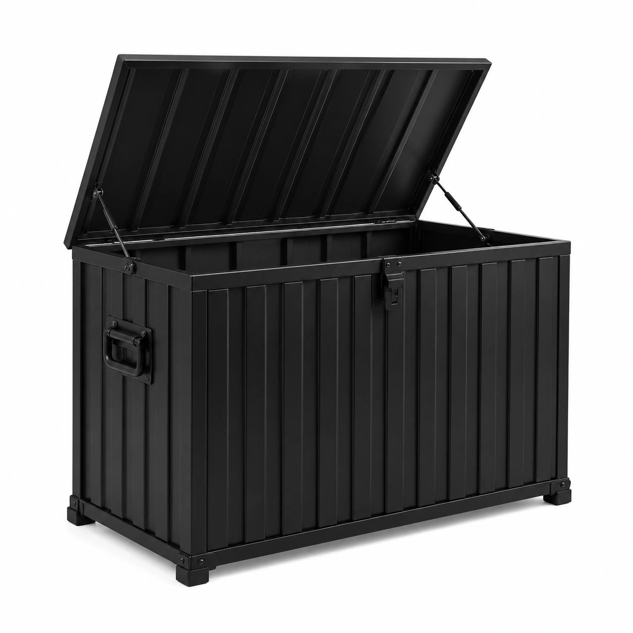 Coffre de rangement extérieur en acier noir 120x60x63 cm