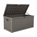 Coffre de rangement en plastique résistant aux intempéries gris 145x61x65cm
