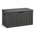 Coffre de rangement en résine anthracite pour extérieur 116 cm