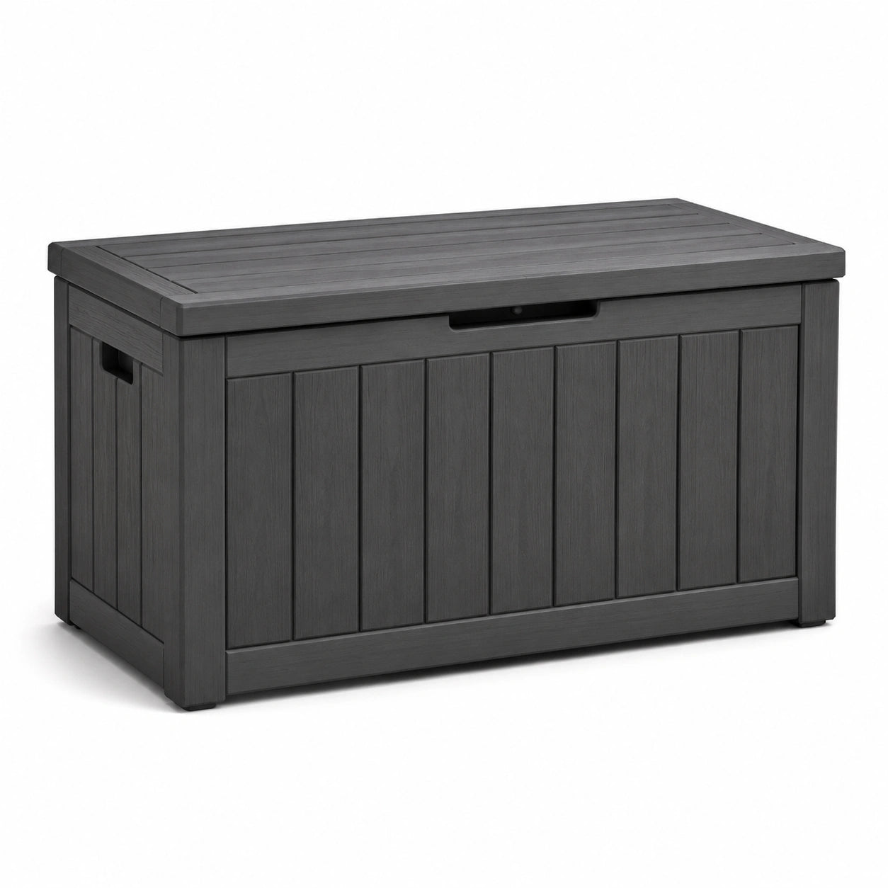 Coffre de rangement en résine anthracite pour extérieur 116 cm
