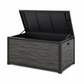 Coffre de rangement extérieur en résine avec effet pierre gris