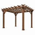 Pergola extérieure en bois de pin 300x300x250 cm brun