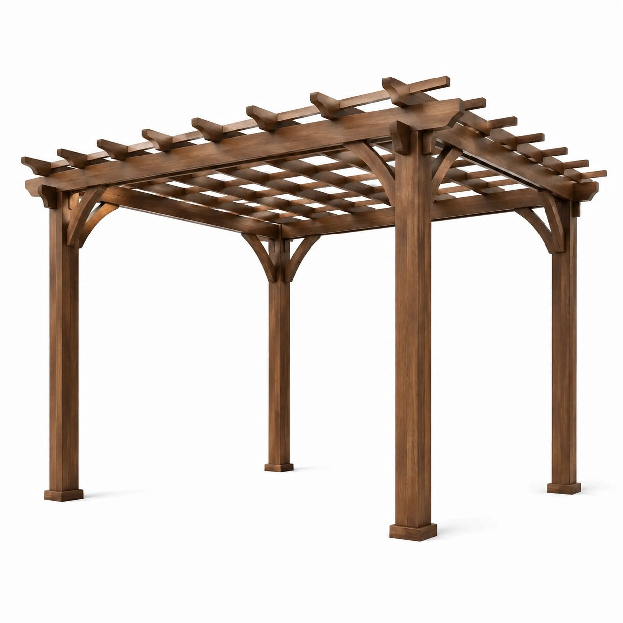 Pergola extérieure en bois de pin 300x300x250 cm brun