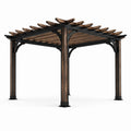 Pergola en aluminium et bois composite 300x300x250 cm marron/noir