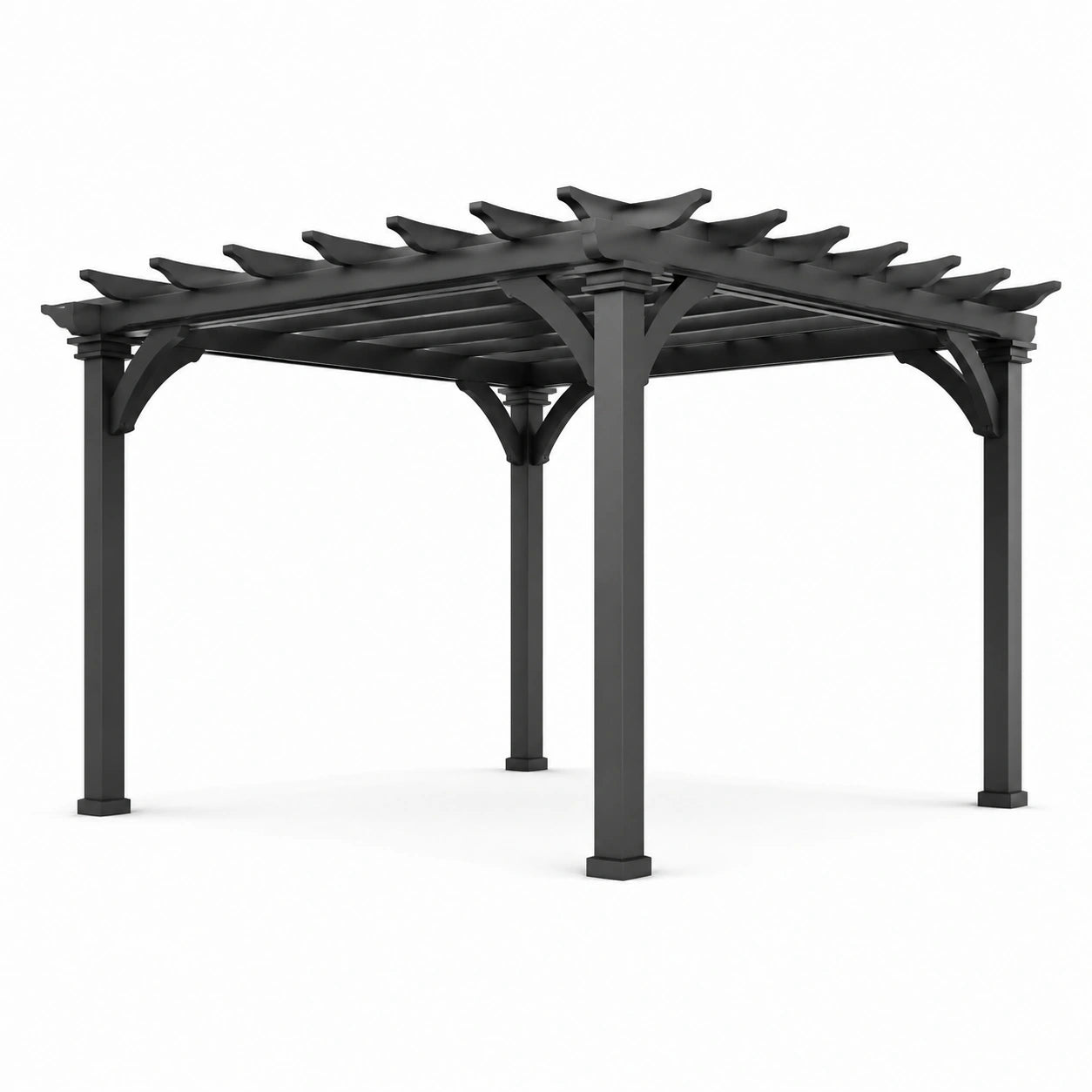 Pergola en aluminium noir autoportant 300x300 cm