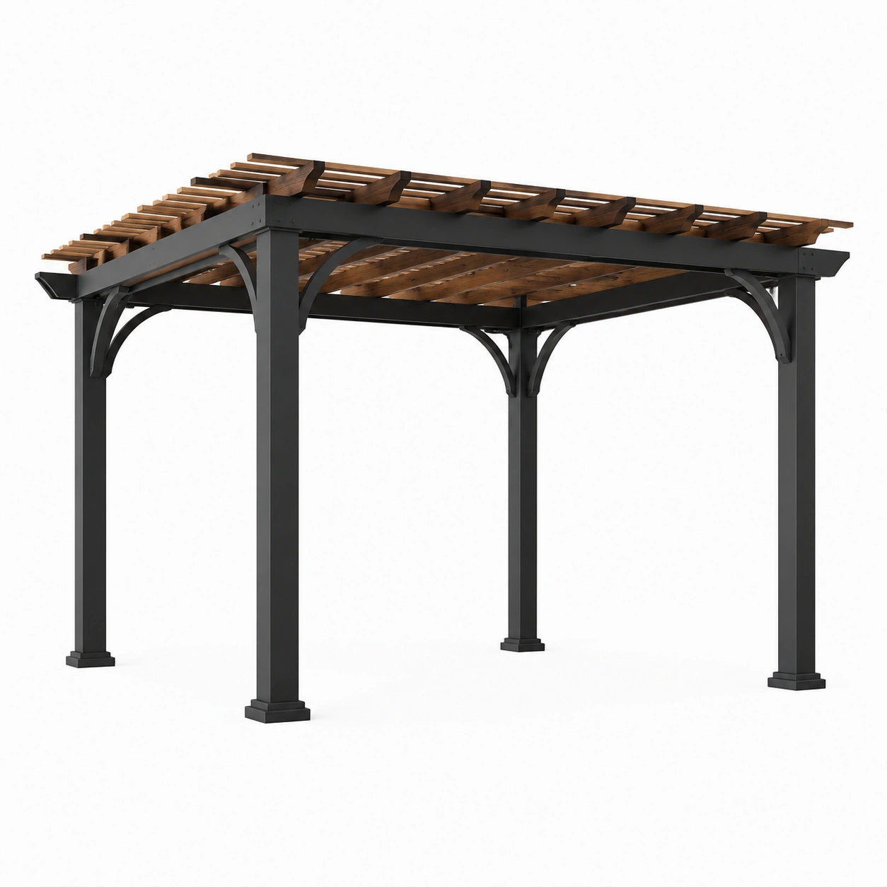Pergola en bois et aluminium noir