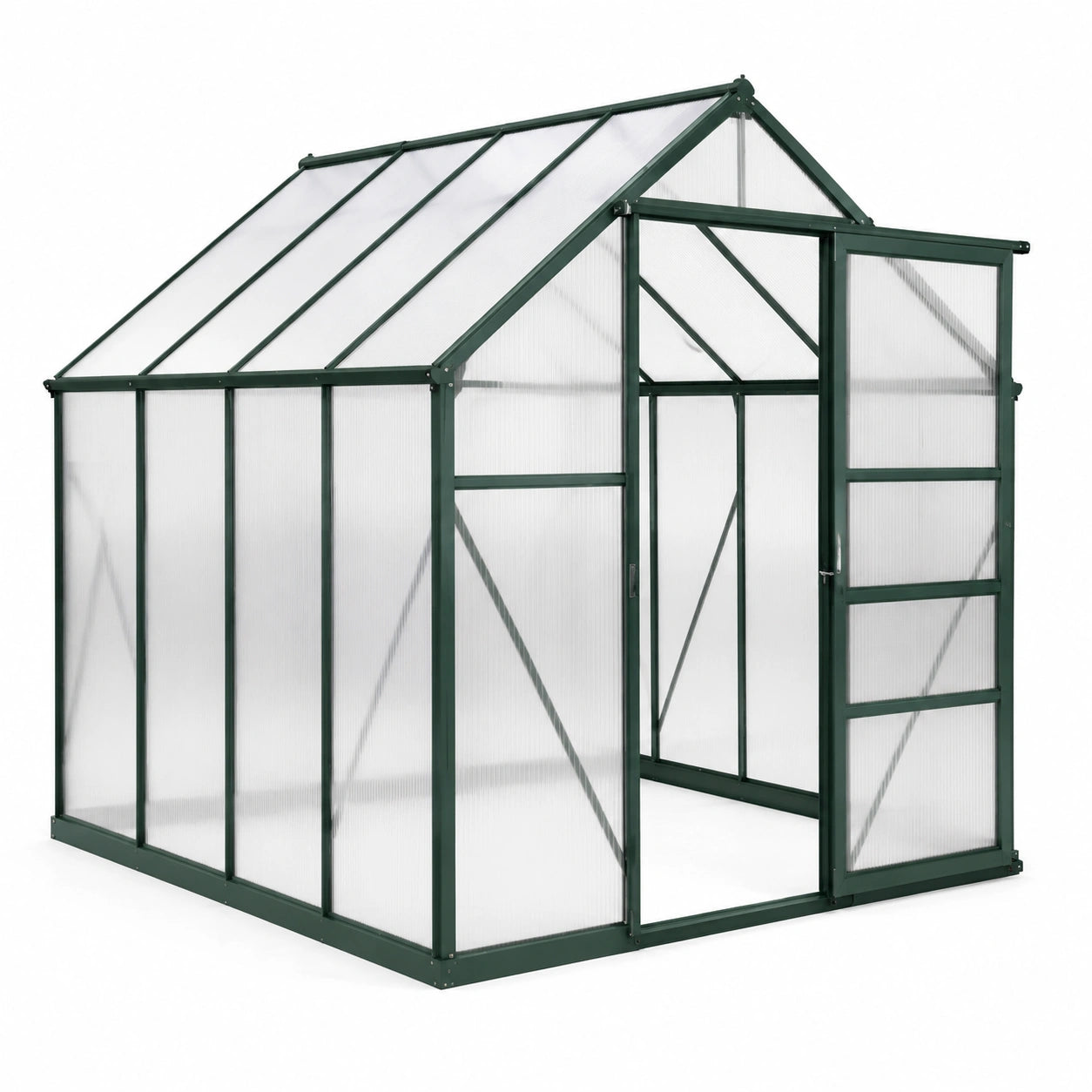 Serre de jardin en aluminium et polycarbonate transparent 190x185x195 cm