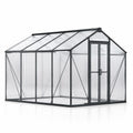 Serre de Jardin en Aluminium avec Panneaux en Polycarbonate Alvéolaire 4mm, 190x375x195 cm